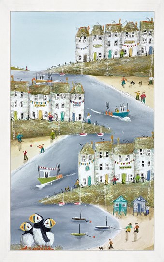 Harbour Holidays I by Rebecca Lardner - Framed Box Canvas